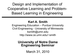 Design and Implementation of Cooperative Learning and Problem- Based Learning in Engineering