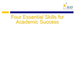 Four Essential Skills for Academic Success