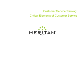 Customer Service Training: Critical Elements of Customer Service