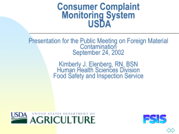 Consumer Complaint Monitoring System USDA