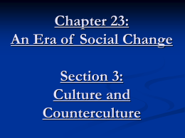 Chapter 23: An Era of  Social Change Section 3: Culture and
