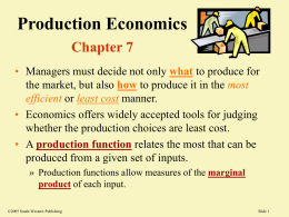 Production Economics Chapter 7