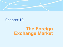 The Foreign Exchange Market Chapter 10