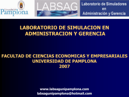 LABORATORIO DE SIMULACION EN ADMINISTRACION Y GERENCIA UNIVERSIDAD DE PAMPLONA