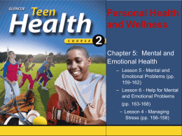 Personal Health and Wellness Chapter 5: Mental and Emotional Health