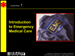 1 Introduction to Emergency Medical Care