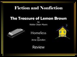 Homeless Fiction and Nonfiction The Treasure of Lemon Brown Review