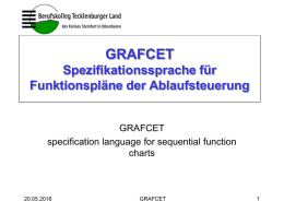 GRAFCET Spezifikationssprache für Funktionspläne der Ablaufsteuerung specification language for sequential function
