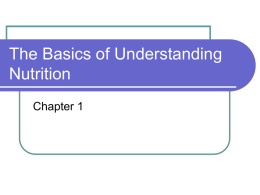 The Basics of Understanding Nutrition Chapter 1