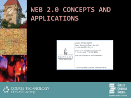 WEB 2.0 CONCEPTS AND APPLICATIONS @checkmark