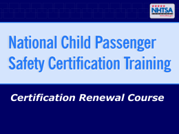 Certification Renewal Course