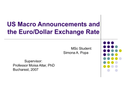 US Macro Announcements and the Euro/Dollar Exchange Rate MSc Student: Simona A. Popa