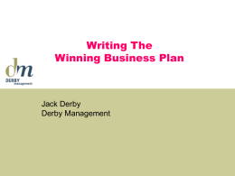 Writing The Winning Business Plan Jack Derby Derby Management