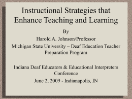 Instructional Strategies that Enhance Teaching and Learning