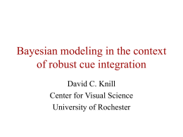 Bayesian modeling in the context of robust cue integration David C. Knill