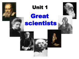 Great scientists Unit 1