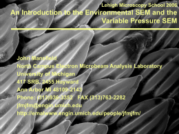 An Introduction to the Environmental SEM and the Variable Pressure SEM