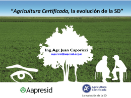 Agricultura Certificada, Ing. Agr. Juan Caporicci
