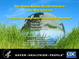 The Global Animal Health Initiative: The Way Forward October 10, 2007