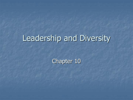 Leadership and Diversity Chapter 10