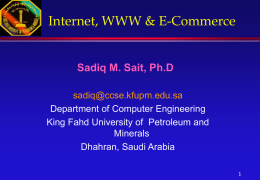 Internet, WWW &amp; E-Commerce Sadiq M. Sait, Ph.D