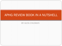 APHG REVIEW BOOK IN A NUTSHELL BY ALEX COLEMAN