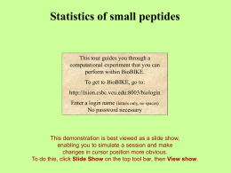 Statistics of small peptides