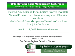 National Association of  Farm Business Analysis Specialists