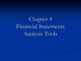 Chapter 4 Financial Statements Analysis Tools