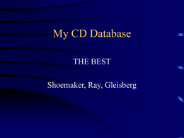 My CD Database THE BEST Shoemaker, Ray, Gleisberg