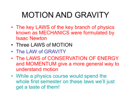 MOTION AND GRAVITY