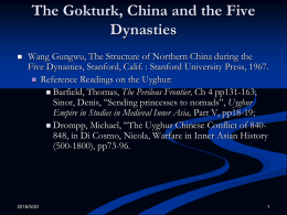 The Gokturk, China and the Five Dynasties