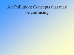 Air Pollution: Concepts that may be confusing