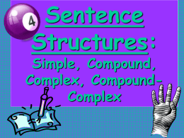 Sentence Structures: Simple, Compound, Complex, Compound-