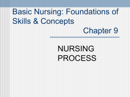 Basic Nursing: Foundations of Skills &amp; Concepts Chapter 9 NURSING