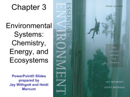 Chapter 3 Environmental Systems: Chemistry,