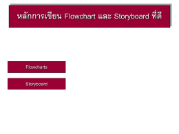 หลักการเขียน Flowchart และ Storyboard ที่ดี Flowcharts Storyboard