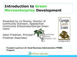 Introduction to Development Green Microenterprise