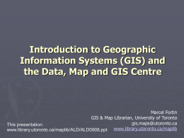 Introduction to Geographic Information Systems (GIS) and