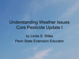 Understanding Weather Issues Core Pesticide Update I by Linda S. Wiles