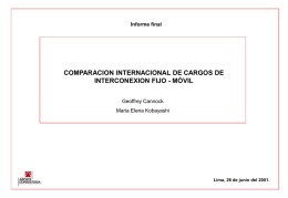 COMPARACION INTERNACIONAL DE CARGOS DE INTERCONEXION FIJO - MÓVIL Informe final Geoffrey Cannock