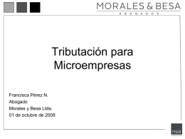 Tributación para Microempresas Francisca Pérez N. Abogado
