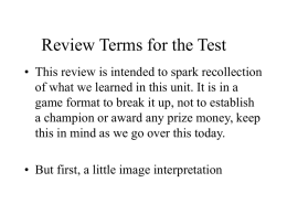 Review Terms for the Test