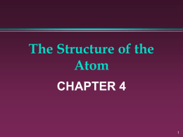 The Structure of the Atom CHAPTER 4 1