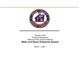 Water and Sewer Enterprise System Review of the Financial Parameters