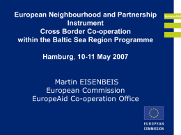 European Neighbourhood and Partnership Instrument Cross Border Co-operation