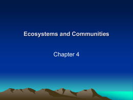 Ecosystems and Communities Chapter 4