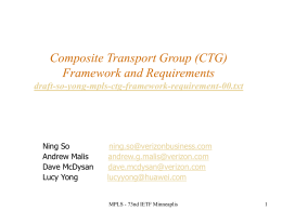 Composite Transport Group (CTG) Framework and Requirements draft-so-yong-mpls-ctg-framework-requirement-00.txt Ning So