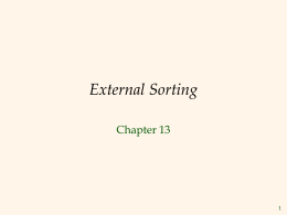 External Sorting Chapter 13 1