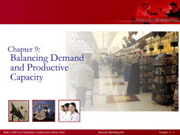 Balancing Demand and Productive Capacity Chapter 9: